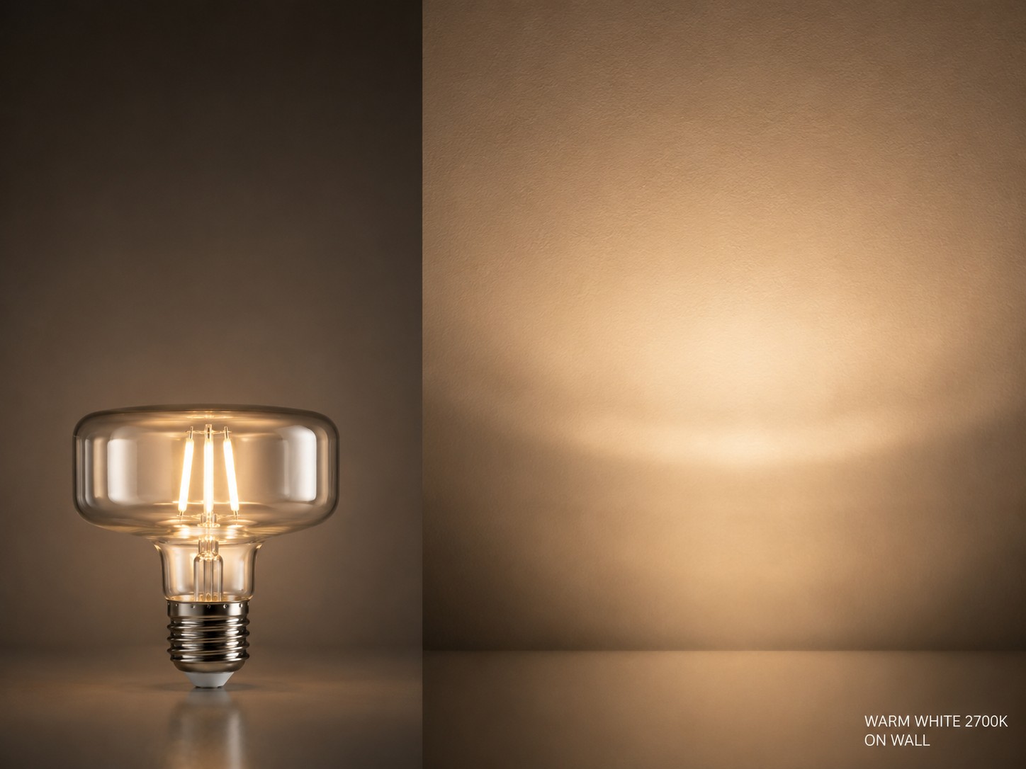 Putora Bulb warm light on wall