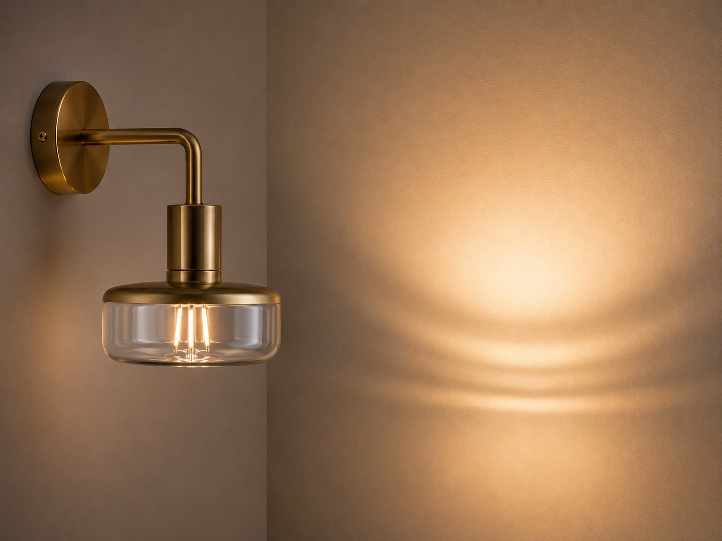 Putora Bulb in brass wall sconce